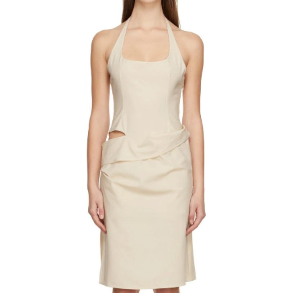 JACQUEMUS Beige 'La Robe Hielo' Mini Dress NWT Size FR 38